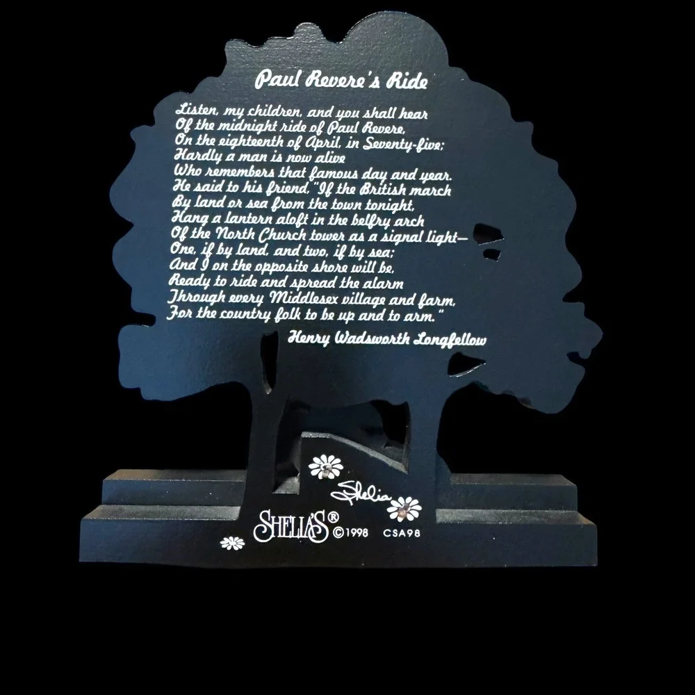 Paul Revere's Ride Shelia's Collectibles Wood Shelf‎ Sitter 1998